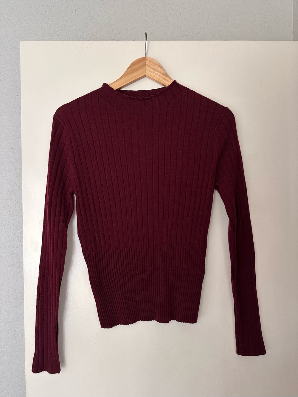 Banana Republic Ribbed Mock Neck Sweater - Burgundy